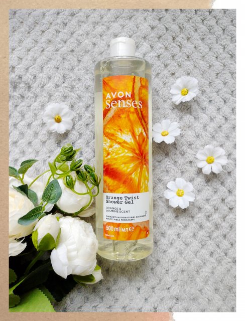 Avon Senses, Żel pod prysznic, Orange Twist, Orange & Jasmine Scent