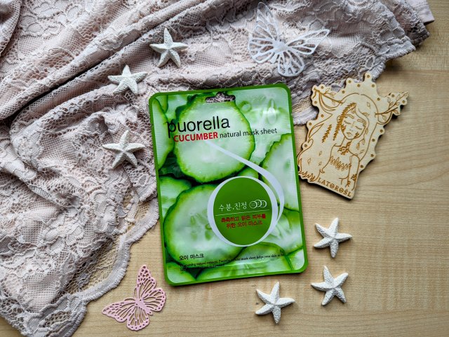 Puorella Maska do twarzy w płacie, Cucumber Natural Mask Sheet