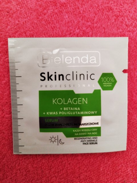 Bielenda Skin Clinic Professional, Kolagen + Betaina + Kwas Poliglutaminowy, Serum do twarzy, Na dzień i na noc, Regenerująco-Przeciwzmarszczkowe
