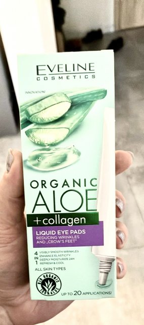 Eveline Organic, Aloes + Kolagen, Płynne płatki pod oczy, Redukujące zmarszczki i 
