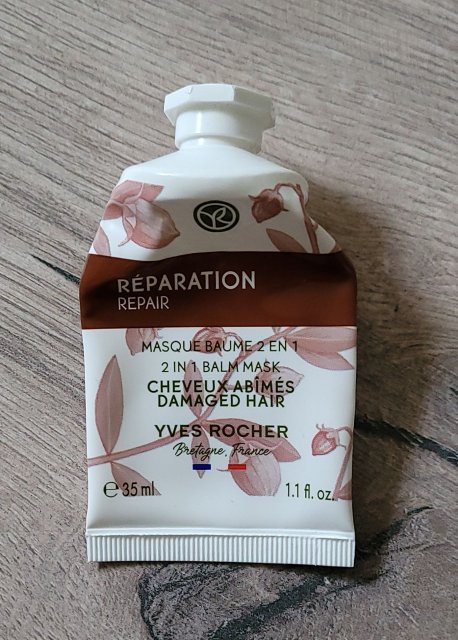 Yves Rocher Maska do włosów, Odbudowująca, 2w1, Do włosów zniszczonych, Z olejkiem jojoba