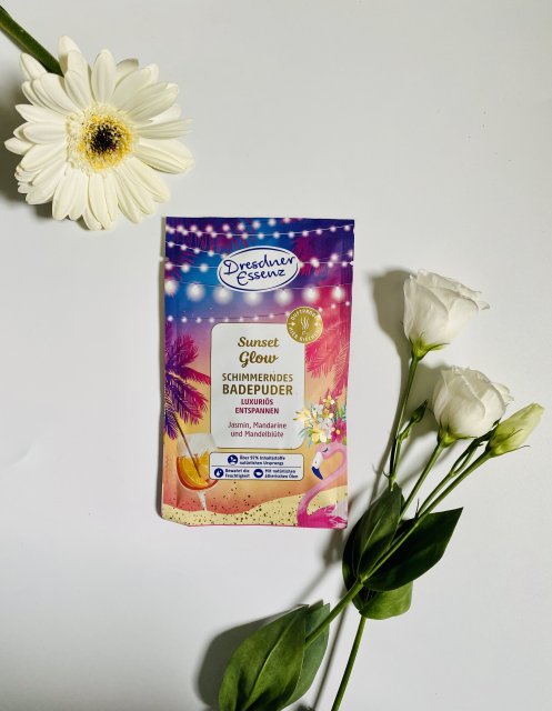 Dresdner Essenz Puder do kąpieli, Sunset Glow, Schimmerndes Badepuder 