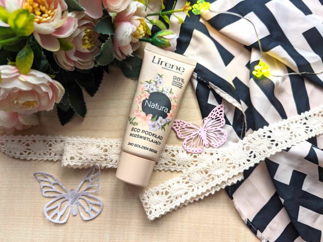 Lirene Natura, Eco, Podkład do twarzy, Rozświetlający, nr 340 Golden Beige