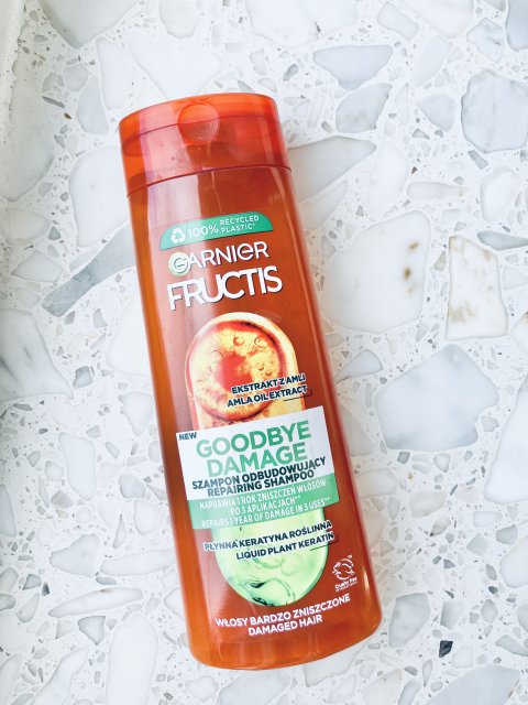 Garnier Fructis, Goodbye Damage, Szampon odbudowujący do włosów, Amla Oil Extract & Liquid Vegetal Keratin