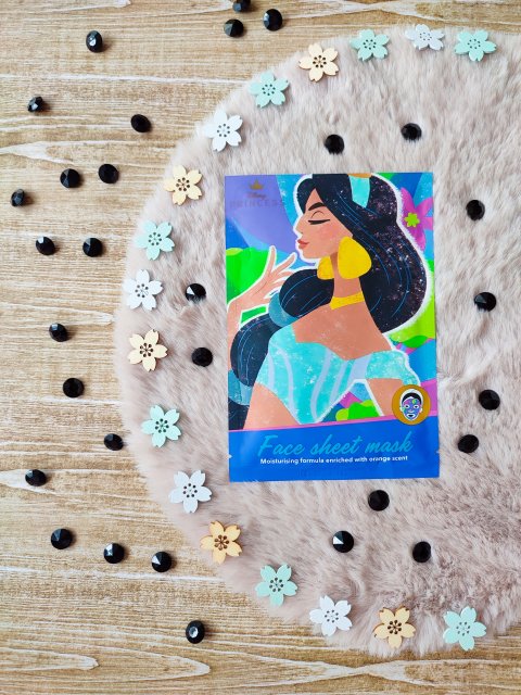 Topbrands Europe B.V. Disney Princess, Maska do twarzy w płacie, Odświeżająca i nawilżająca, Z ekstraktem z pomarańczy, Jasmine