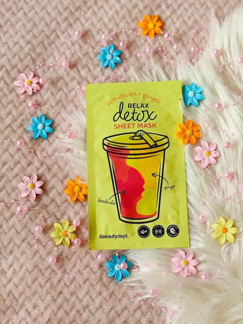 The Beauty Dept. Maseczka do twarzy w płacie, Relax Detox Sheet Mask, Kombucha + Ginger