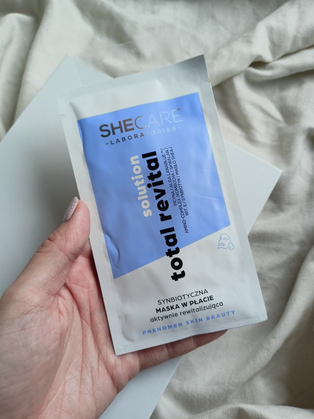 Shecare Maska do twarzy w płacie, Solution Total Revital, Synbiotyczna, Aktywnie rewitalizująca