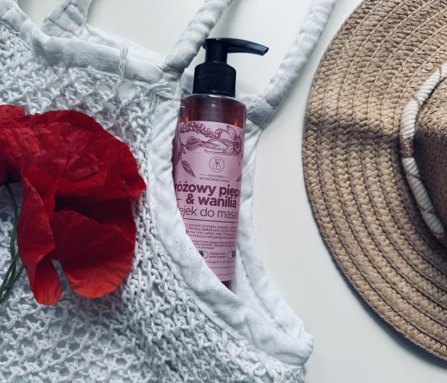 Bydgoska Wytwórnia Mydła Olejek do masażu, Różowy pieprz & wanilia