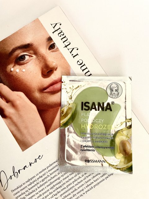 Hydrożelowe płatki pod oczy z kwasem hialuronowym i olejem awokado, Isana