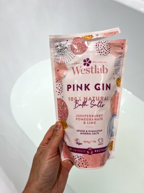 Westlab Sól do kąpieli, Pink Gin, Z owocem jałowca, granatem i limonką, Rewitalizująca