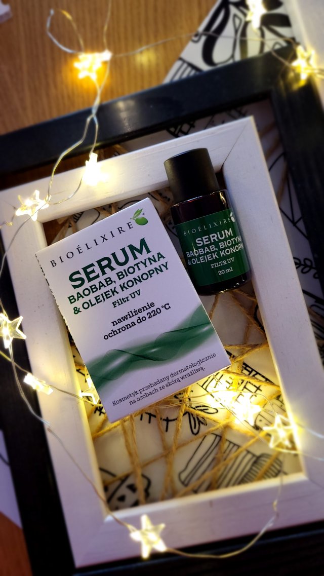 Bioélixire Serum do włosów, Baobab, biotyna & olejek konopny, Filtr UV