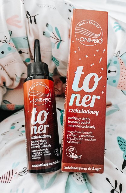 OnlyBio Hair in Balance, Toner do włosów, Czekoladowy, Nadający ciepły, brązowy odcień mlecznej czekolady 