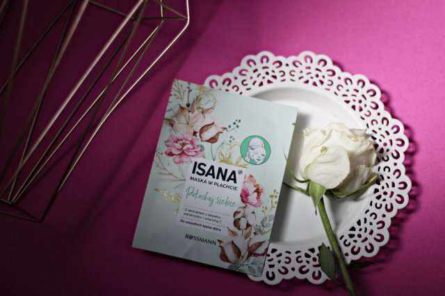 Isana Maseczka do twarzy w płacie, Pokochaj Siebie, Ekstrakt  bawełny, panthenol i witamina C