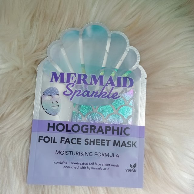 Maxbrands Marketing B.V. Foil Face Sheet Mask, Maseczka do twarzy w płacie, Holographic, Mermaid Sparkle, Formuła nawilżająca