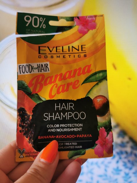Eveline Food For Hair, Banana Care, Szampon do włosów, Z bananem, awokado i papają