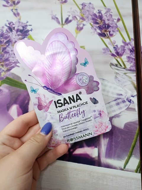 Isana Maska do twarzy w płacie, Butterfly, Ekstrakt z lotosu i hialuron
