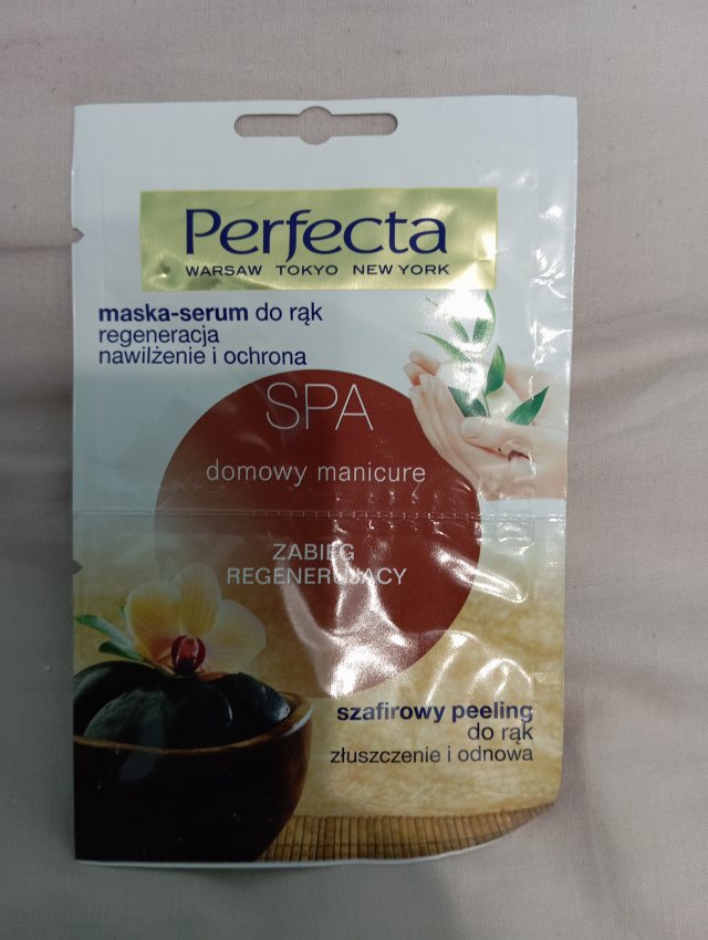 Perfecta SPA, Domowy manicure, Maska - serum do rąk + szafirowy peeling do rąk