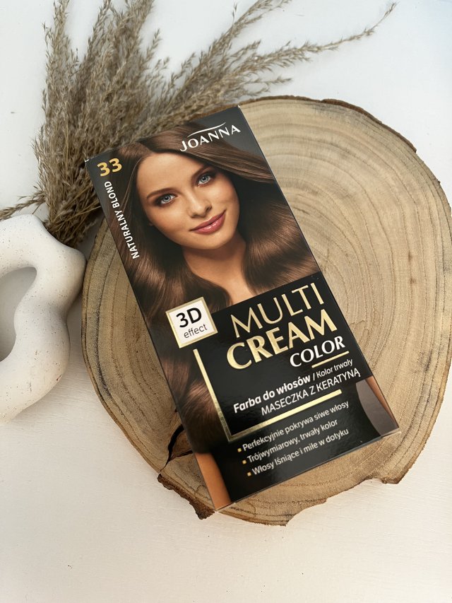 Joanna Multi Cream Color, Farba do włosów, Kolor trwały, nr 33 naturalny blond 