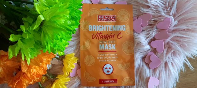 Beauty Formulas Brightening Vitamin C, Maska do twarzy w płacie 