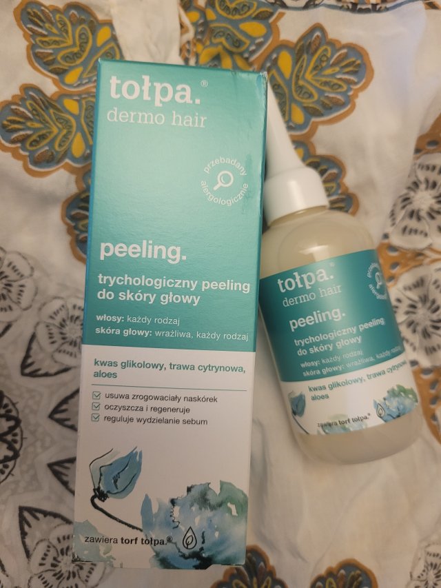 Tołpa Dermo Hair, Peeling do skóry głowy, Trychologiczny, Kwas glikolowy, trawa cytrynowa i aloes