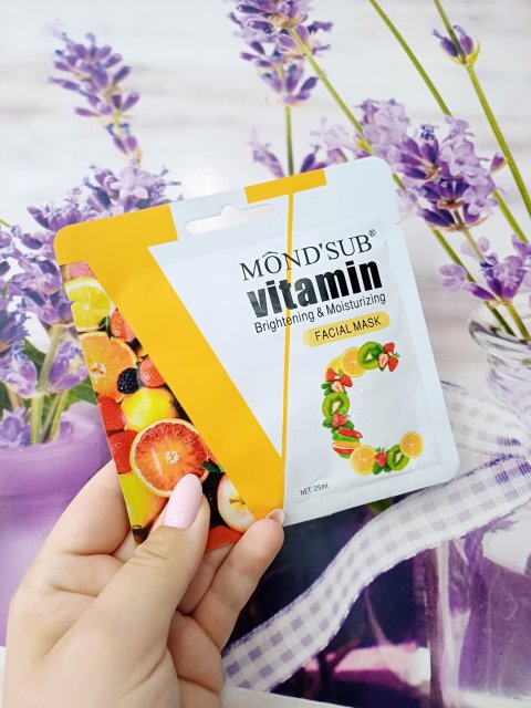 Mond'sub Maska do twarzy w płacie, Vitamin, Rozświetlająca, Witamina C