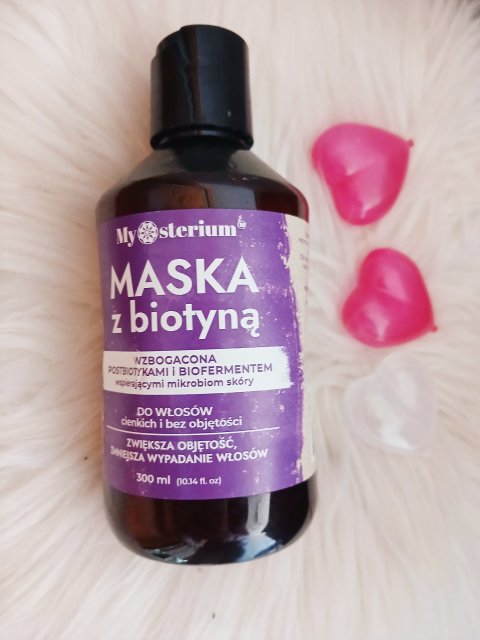 Mysterium Maska do włosów, Włosy cienkie, delikatne, bez objętości, Biotyna, Panthenol, Olejek arganowy, Jedwab, Olejek lniany, Jojoba i słonecznik