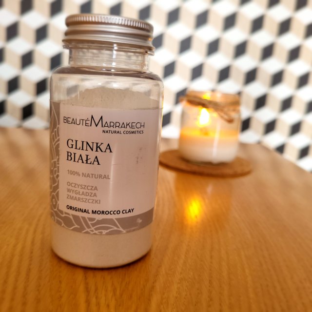 Beaute Marrakech Glinka Biała, 100% Naturalna, Oczyszcza, Wygładza zmarszczki 