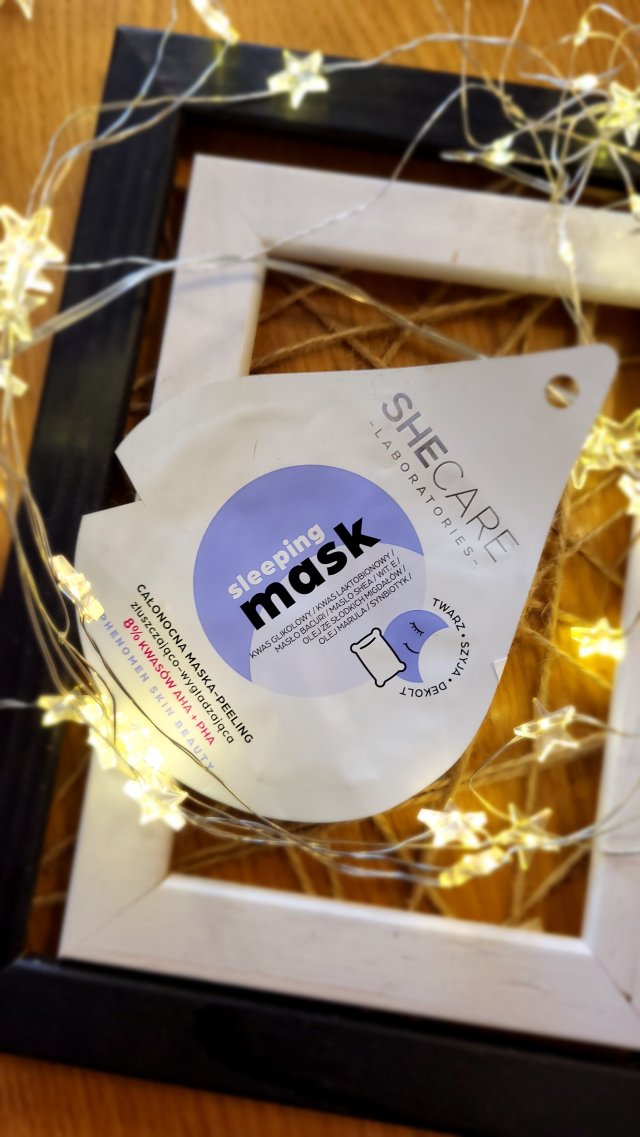 Shecare Maska-peeling do twarzy, Phenomen Skin Beauty, Całonocna, Złuszczająco-wygładzająca, 8% kwasów AHA+PHA