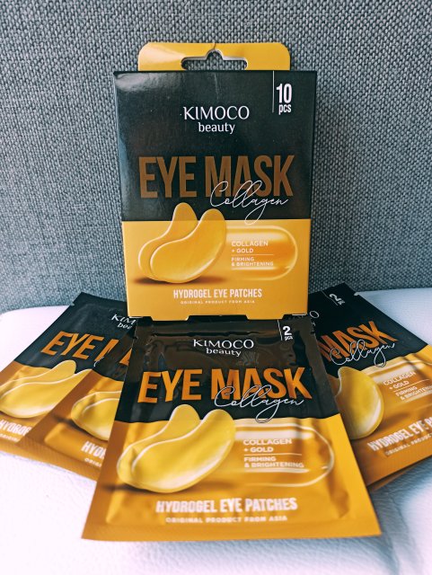 Kimoco Beauty Płatki pod oczy, Hydrożelowe, Collagen & Gold, Ujędrniająco-rozświetlające