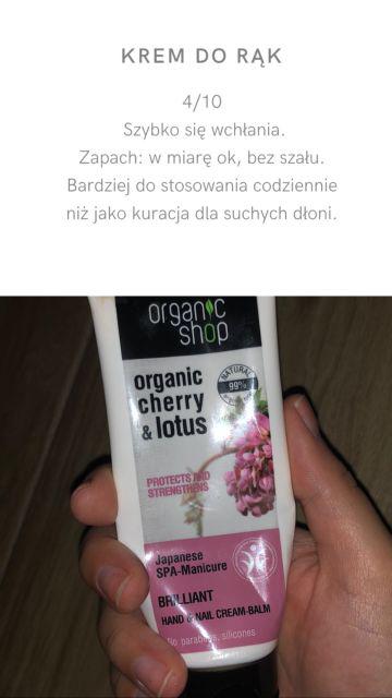 Organic Shop Krem do rąk, Wiśnia i lotos