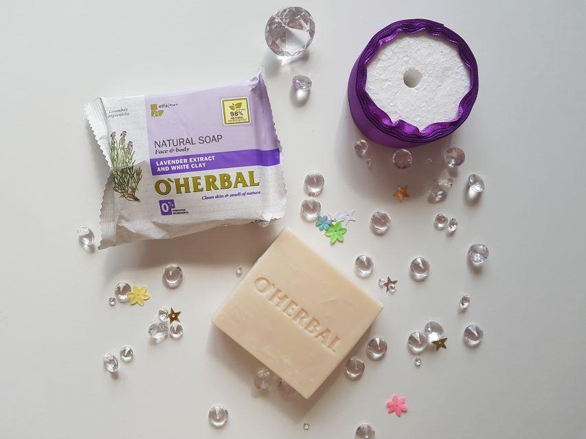 O'Herbal Mydło w kostce, Naturalne, Z ekstraktem z lawendy i białej glinki