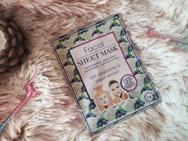 Mascot Europe Maska do twarzy w płacie, Facial Sheet Mask, Blueberries & Yogurt Extract