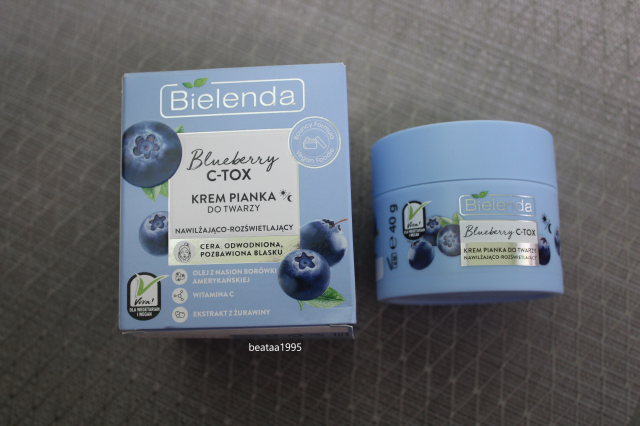 Bielenda Blueberry C-TOX, Krem pianka do twarzy, Nawilżająco-rozświetlająca, Na dzień i na noc