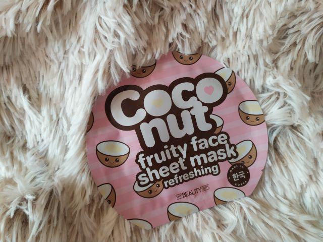The Beauty Dept. Maseczka do twarzy, Odświeżająca, Coconut, Fruity face sheet mask 