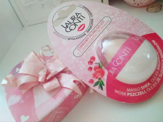 Laura Conti Cukrowy peeling do ust, Z żurawinowymi drobinkami