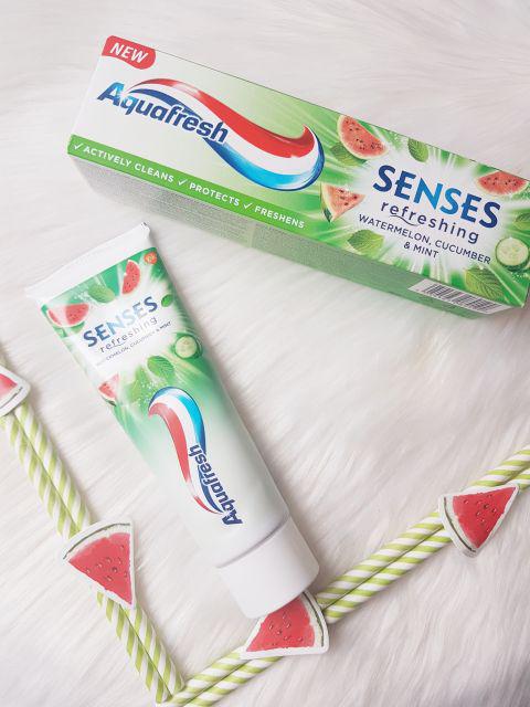 Aquafresh Pasta do zębów, Senses, Odświeżająca, Arbuz, ogórek i mięta