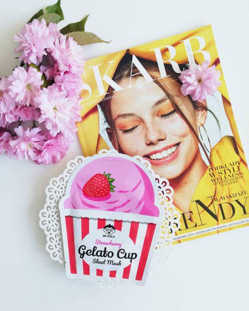 Dr. Mola Maska do twarzy w płacie, Gelato Cup Sheet Mask, Strawberry