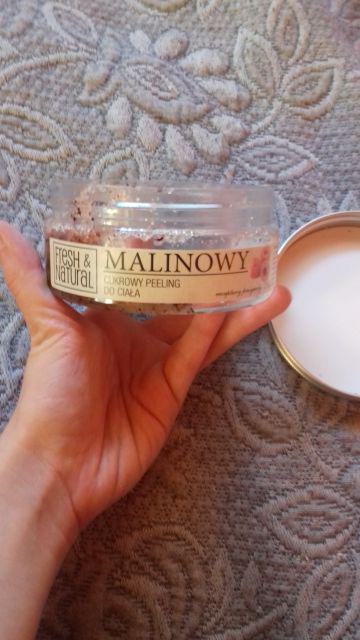 Fresh&Natural Cukrowy peeling do ciała, Malinowy