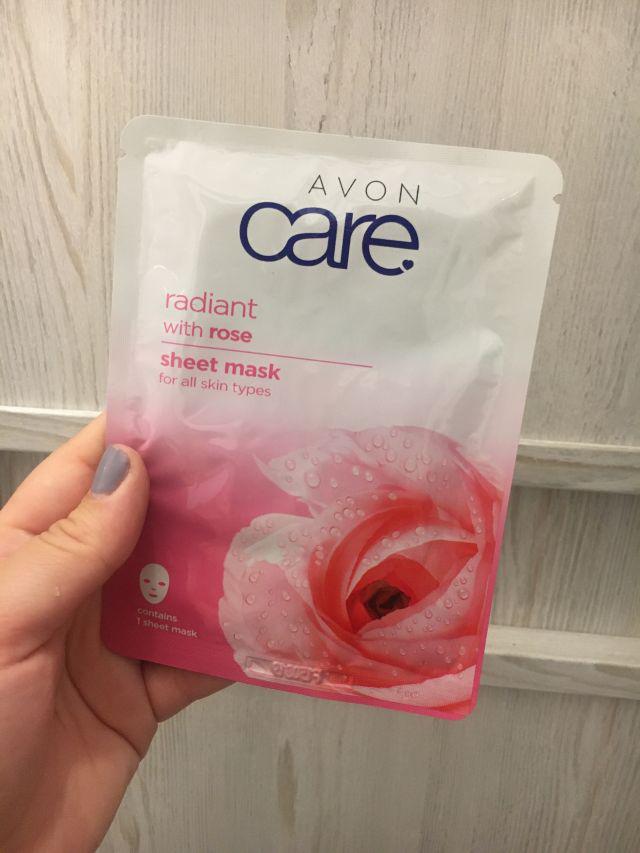 Avon Care, Maseczka do twarzy w płacie, Rozjaśniająca, Ekstrakt z róży