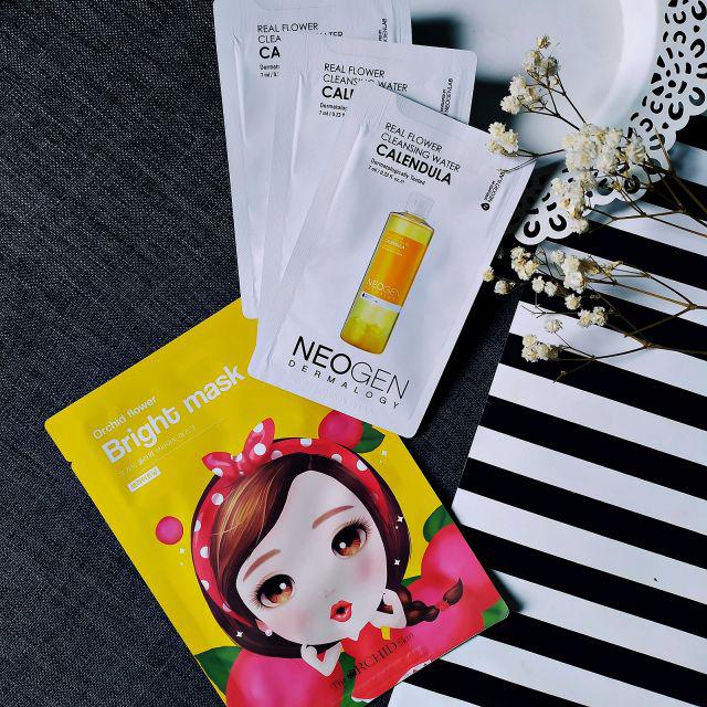 Maska rozjaśniająca Bright Mask, woda micelarna Real Flower