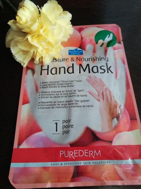 Purederm Maska na dłonie, Nawilżająca i odżywiająca, Brzoskwinia