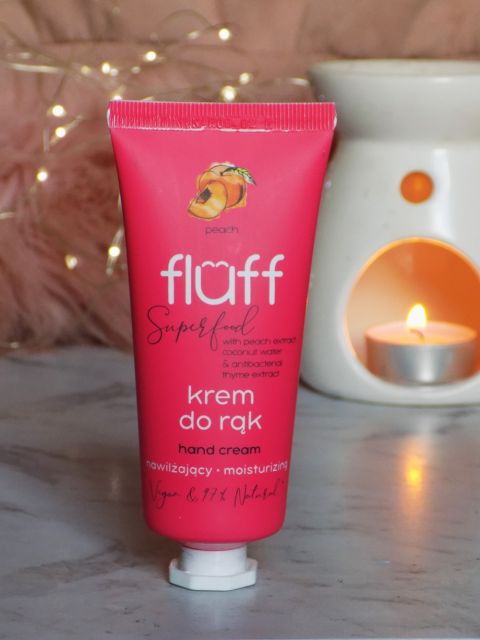 Fluff Superfood, Krem do rąk, Antybakteryjny i nawilżający, Brzoskwinia