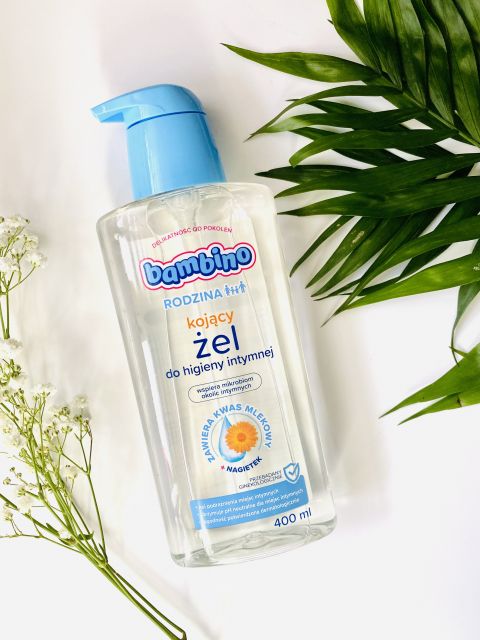 Bambino Rodzina, Żel do higieny intymnej, Kojący, Kwas mlekowy + nagietek