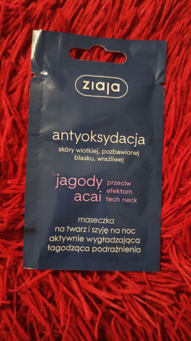 Ziaja Antyoksydacja, Jagody Acai, Maseczka na twarz i szyję, Na noc