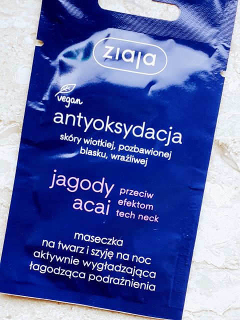 Ziaja Antyoksydacja, Jagody Acai, Maseczka na twarz i szyję, Na noc