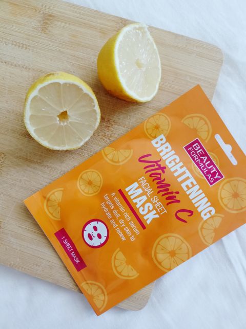 Beauty Formulas Brightening Vitamin C, Maska do twarzy w płacie 