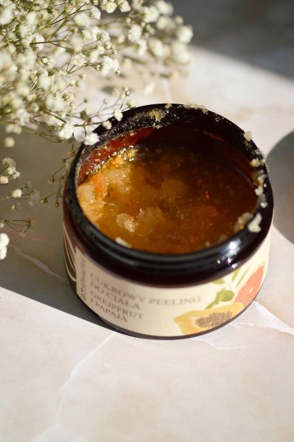 Bosphaera Cukrowy peeling do ciała, Grejpfrut i Papaja