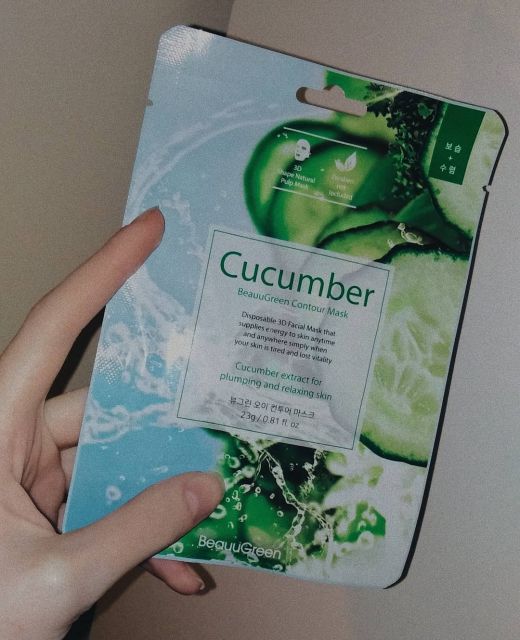 BeauuGreen Maska do twarzy w płacie, Contour Mask, Cucumber