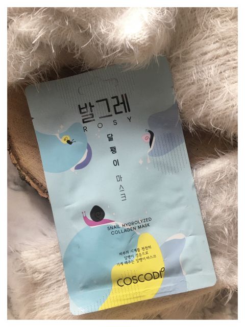 Coscodi Maska do twarzy w płacie, Rosy, Snail, Collagen