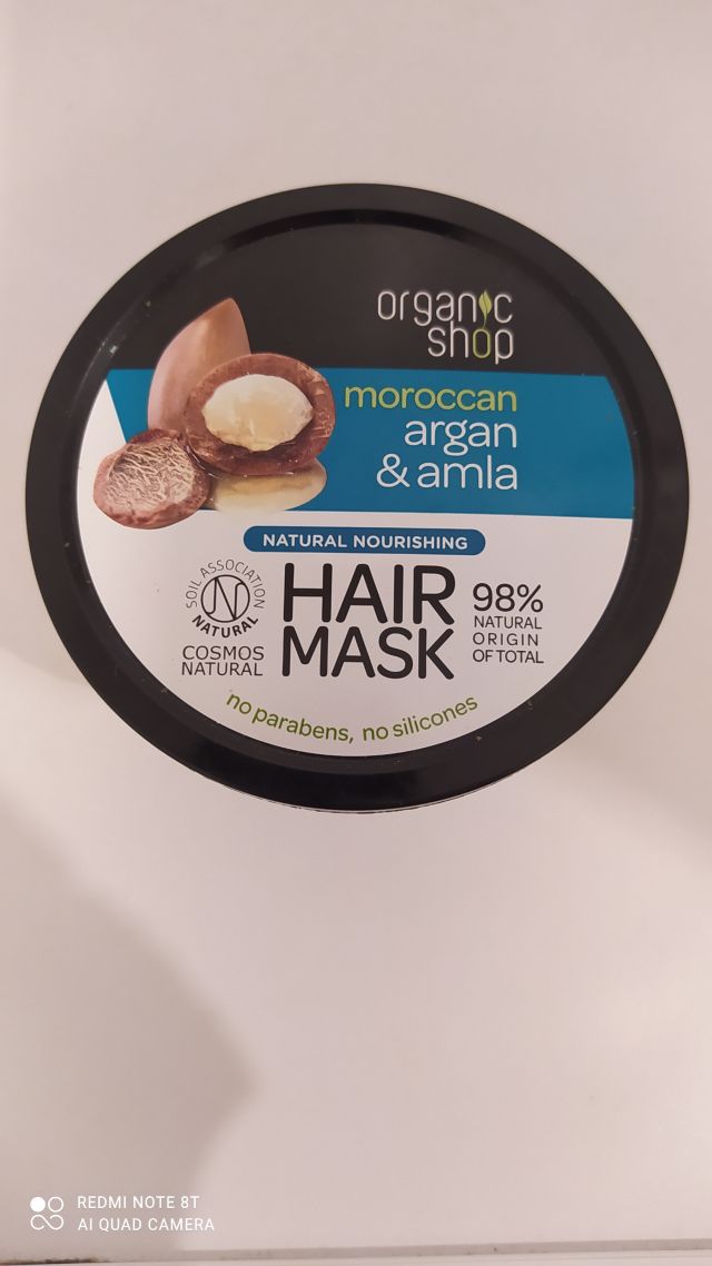 Organic Shop Maska do włosów, Argan i Amla